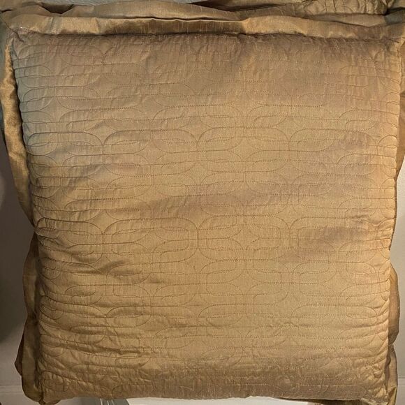 Custom Silk Textured Gold Euro Pillows, Set of 2 - Picture 3 of 7
